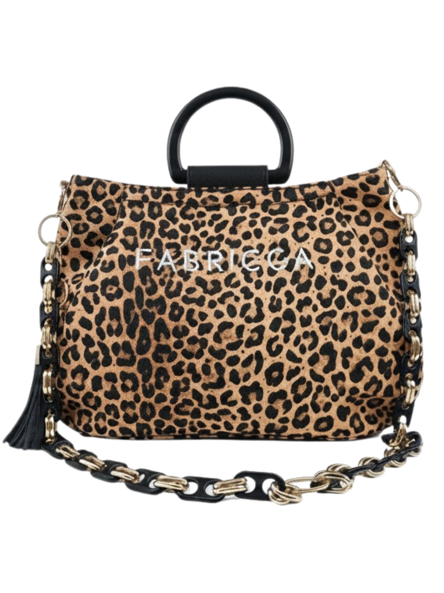 Leopard Çift Taraflı Kulplu Omuz Çantası