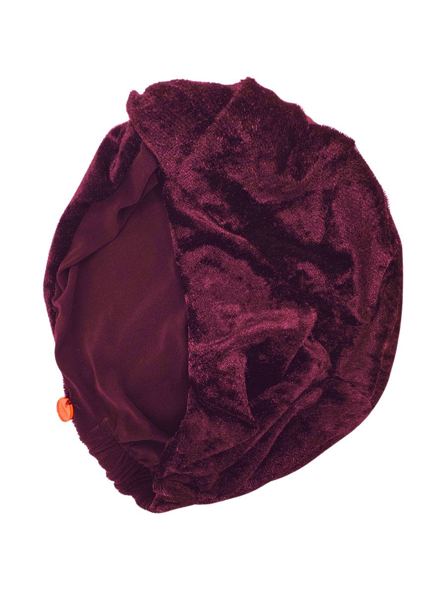 Düz Renk Kadife Esnek Şapka