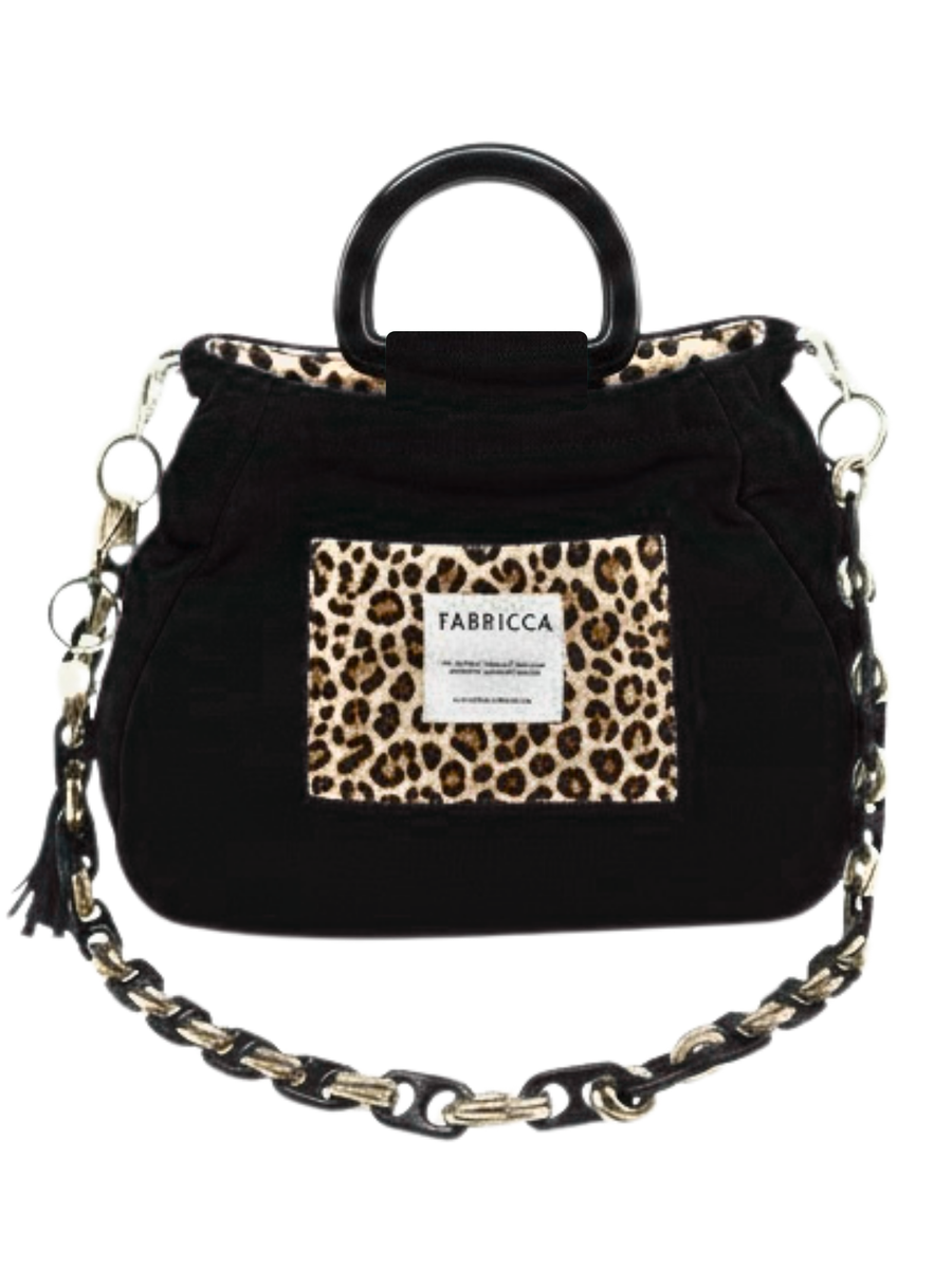 Leopard Çift Taraflı Kulplu Omuz Çantası